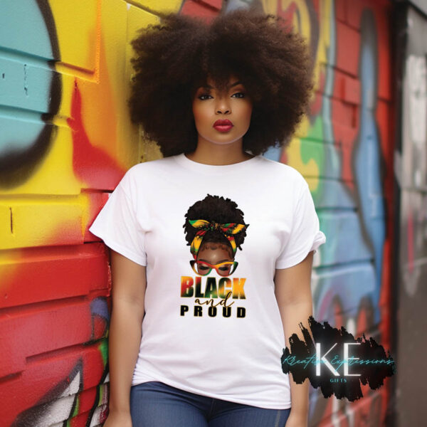Black and Proud Afro Girl Graphic Tee
