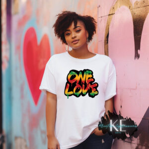 One Love Airbrush Graphic Tee