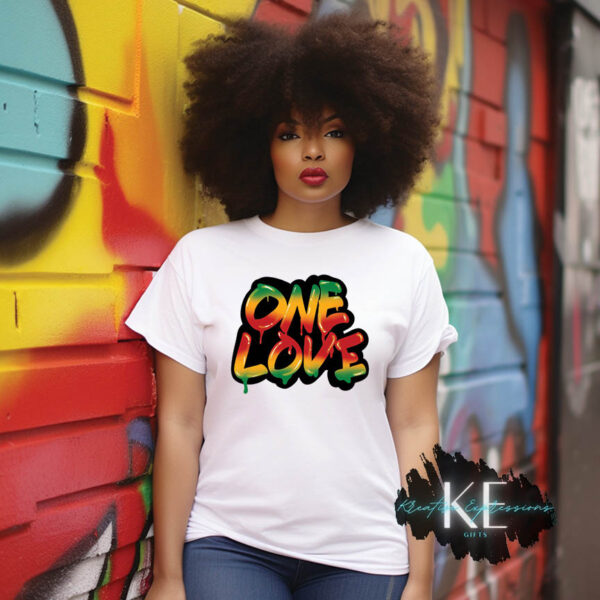 One Love Airbrush Graphic Tee - Image 2